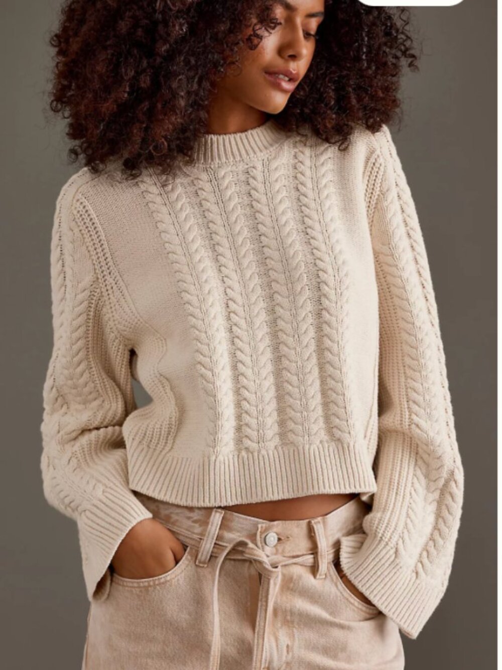 Selected Femme Birte Cable Knit Sweater Medium M